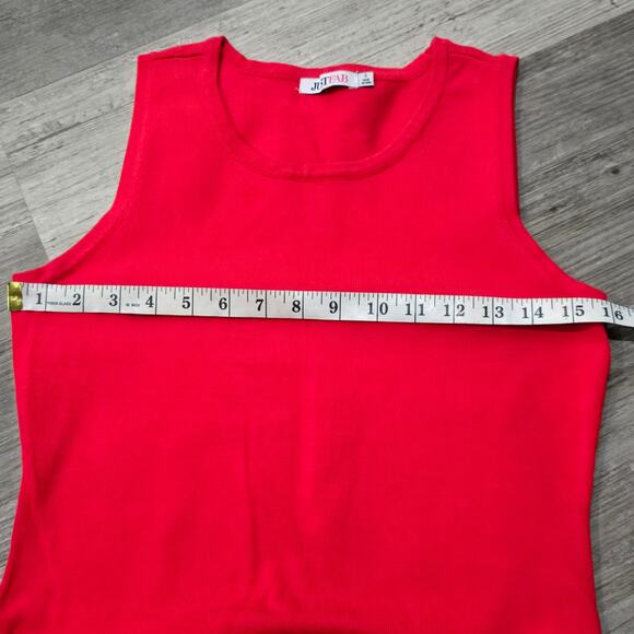 Just Fab Bandage Red Tank Top Fit And Flare Mini Holiday Party Women's Dress - Picture 9 of 12